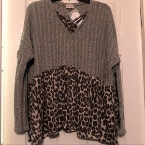 NWT Boutique Cheetah Sweater (L)